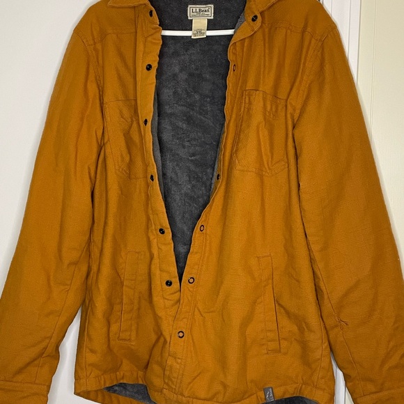 L.L. Bean Men's Katahdin Performance Shacket Burnt Orange Fleece Lined - Picture 8 of 8